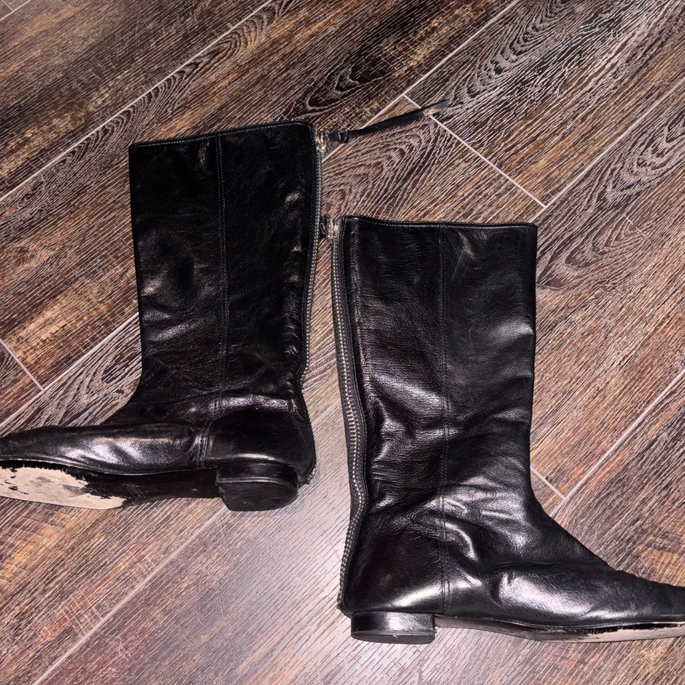 Coach Black Leather Mid-Calf Boots in size 7 - Picture 5 of 11